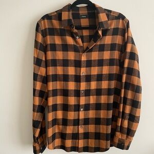 Theory Plaid Button Up